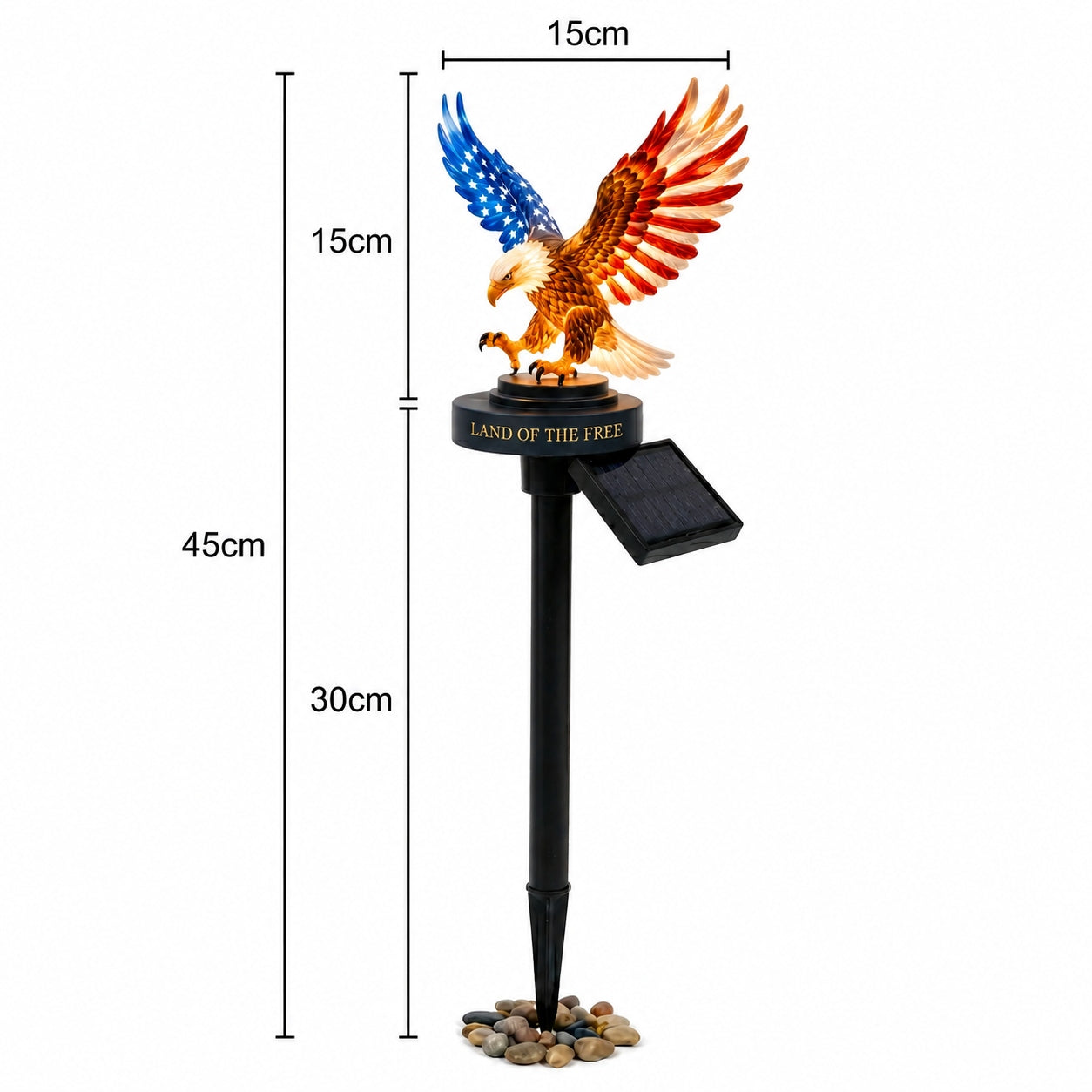 🔥LAST DAY 49% OFF – Solar Eagle Garden Light – A Glowing Tribute to American Freedom