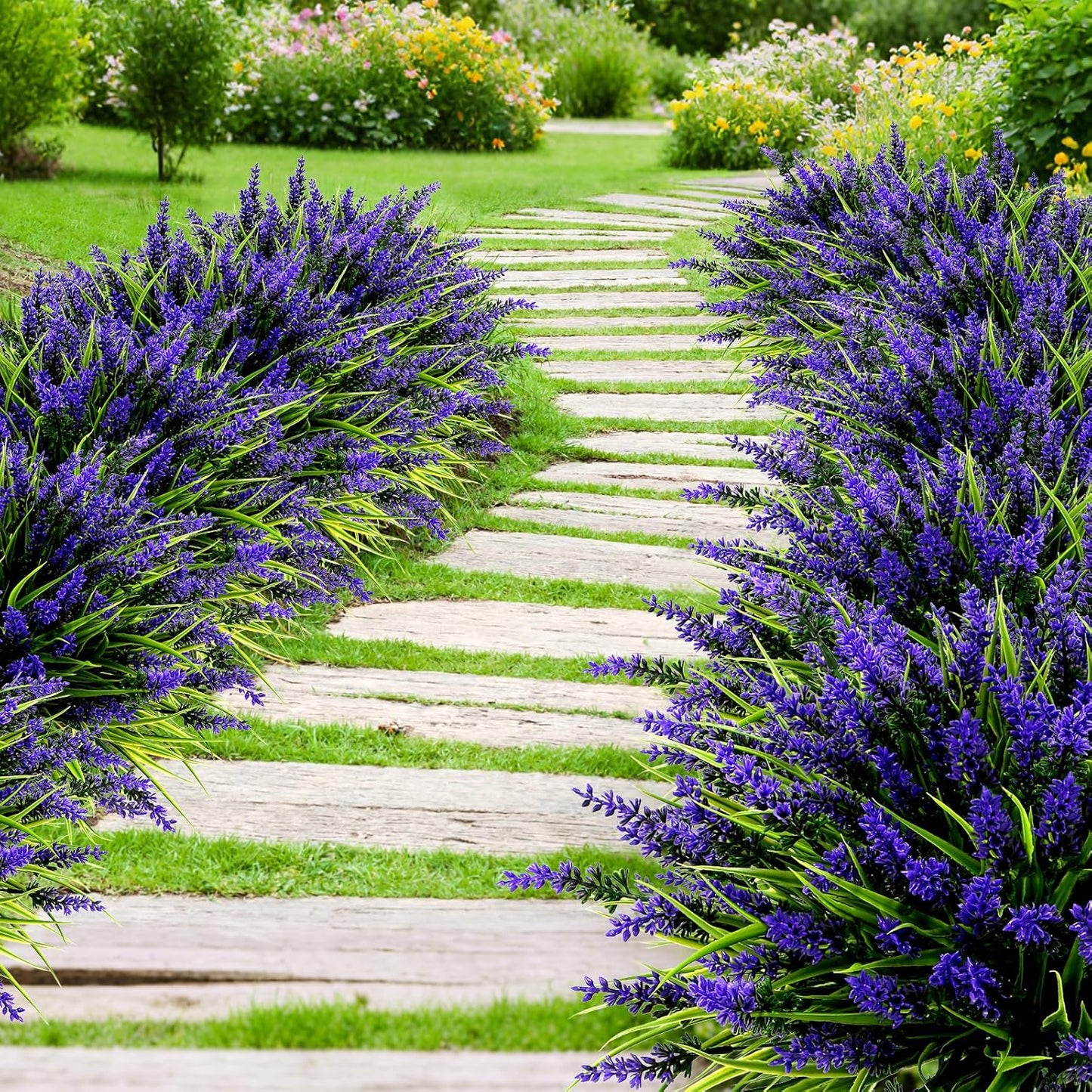 Charming UV Resistant Artificial Lavender - Outdoor & Indoor Plastic Faux Lavender Decor