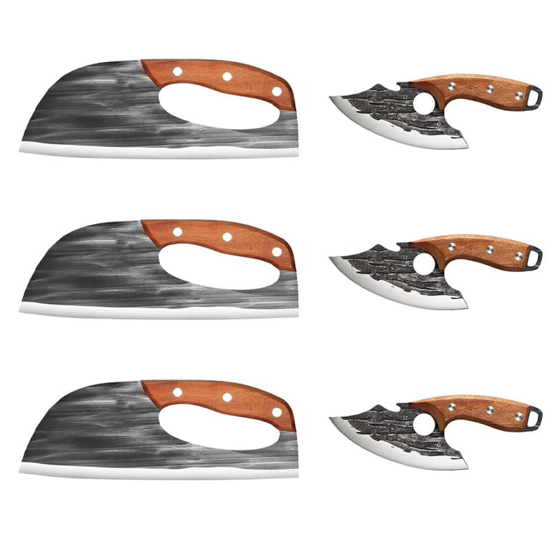 Premium Hand-Forged Chef's Knife & Cleaver Set