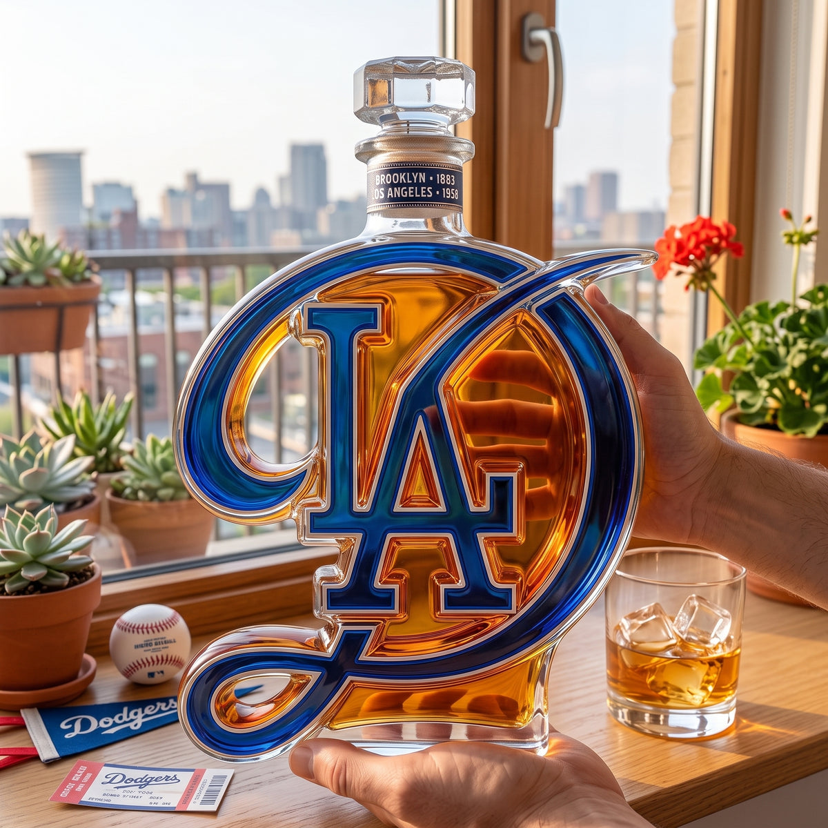Dodgers Heritage Whiskey Bottle – Brooklyn 1883 · Los Angeles 1958