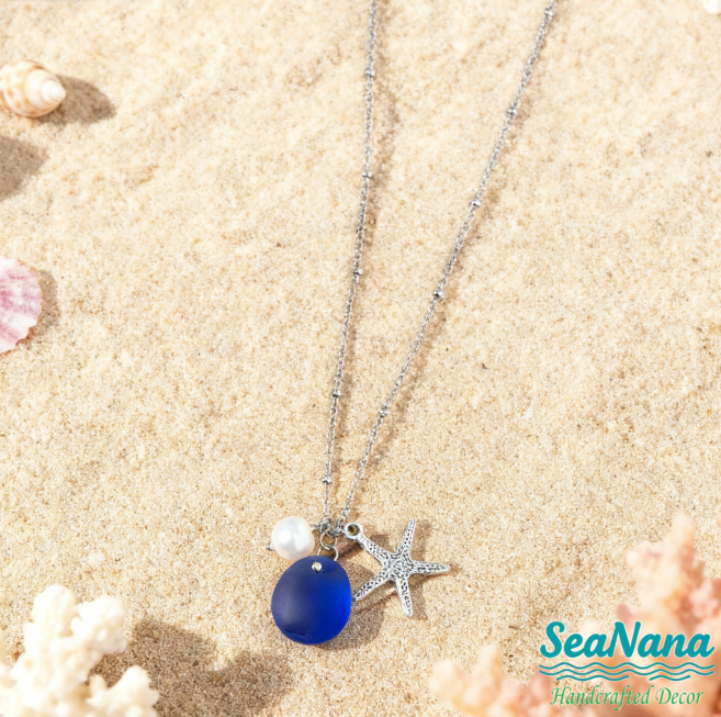 💯The most popular marine gift💝Coastal Reflections🎉——Healing Series of Sea Glass Pendant Necklaces💫