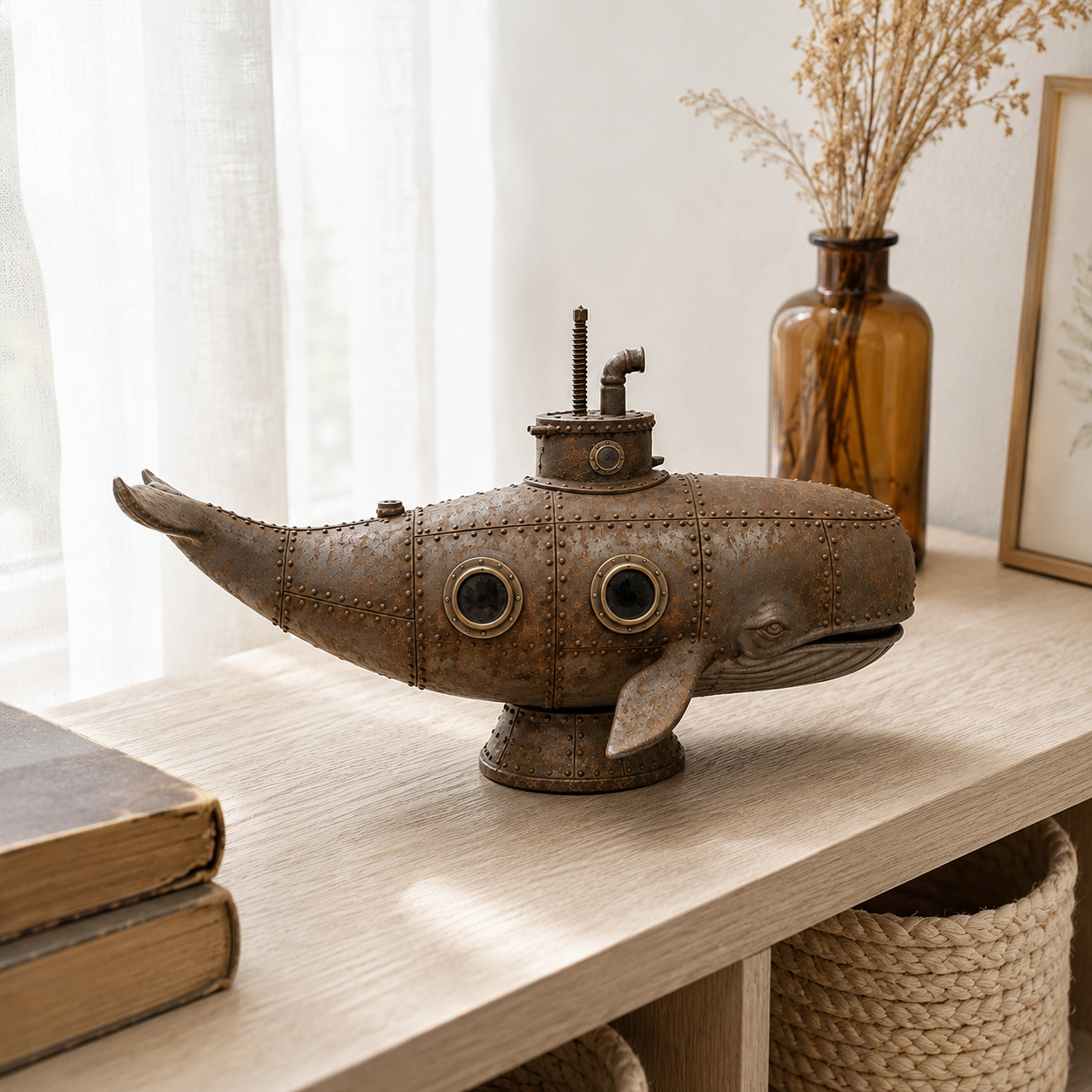 🐳Vintage Mechanical Whale Sculpture
