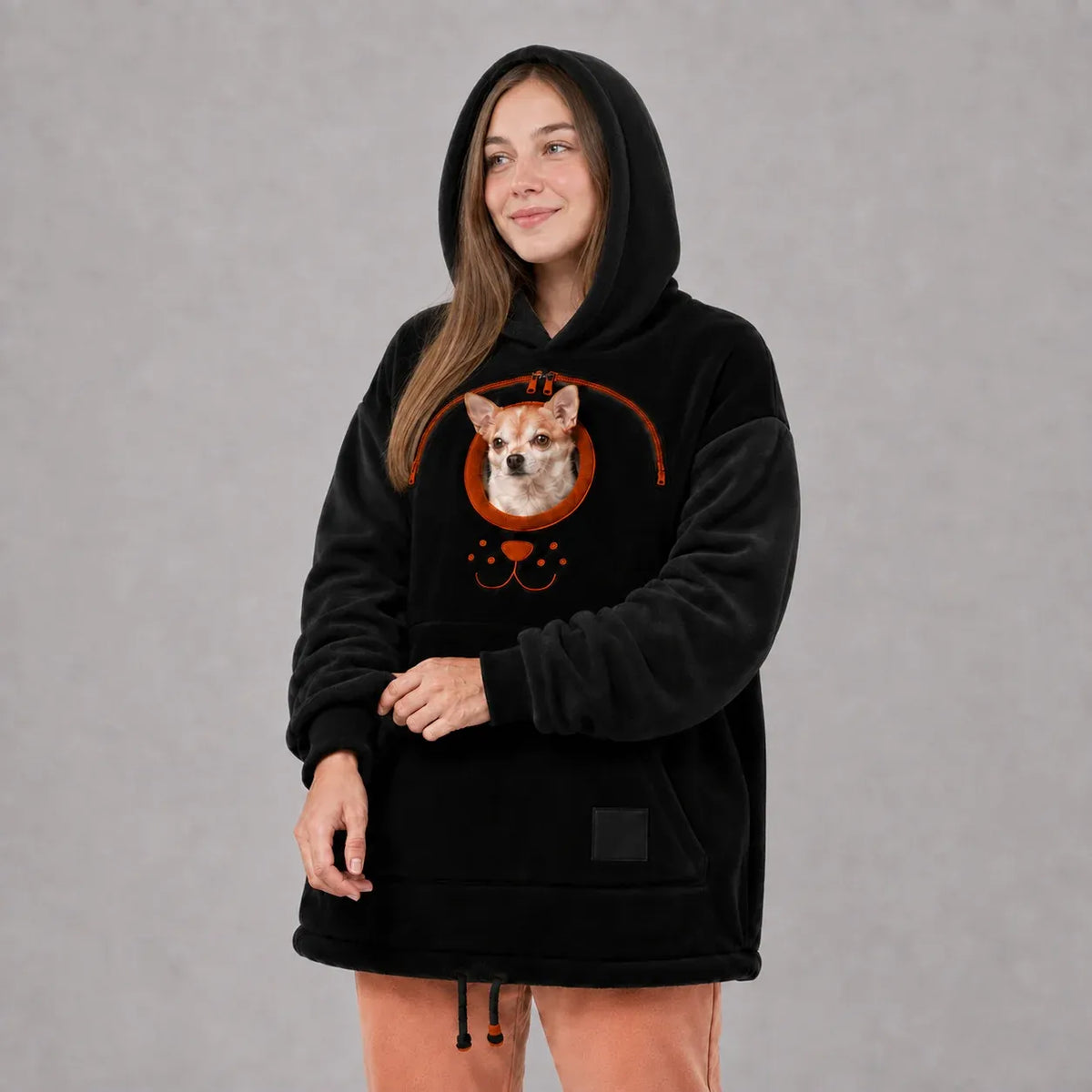 ⏰LAST DAY 50% OFF 🐾 Cozy Pet Carrier Hoodie — Built-In Pouch for Cats & Small Dogs