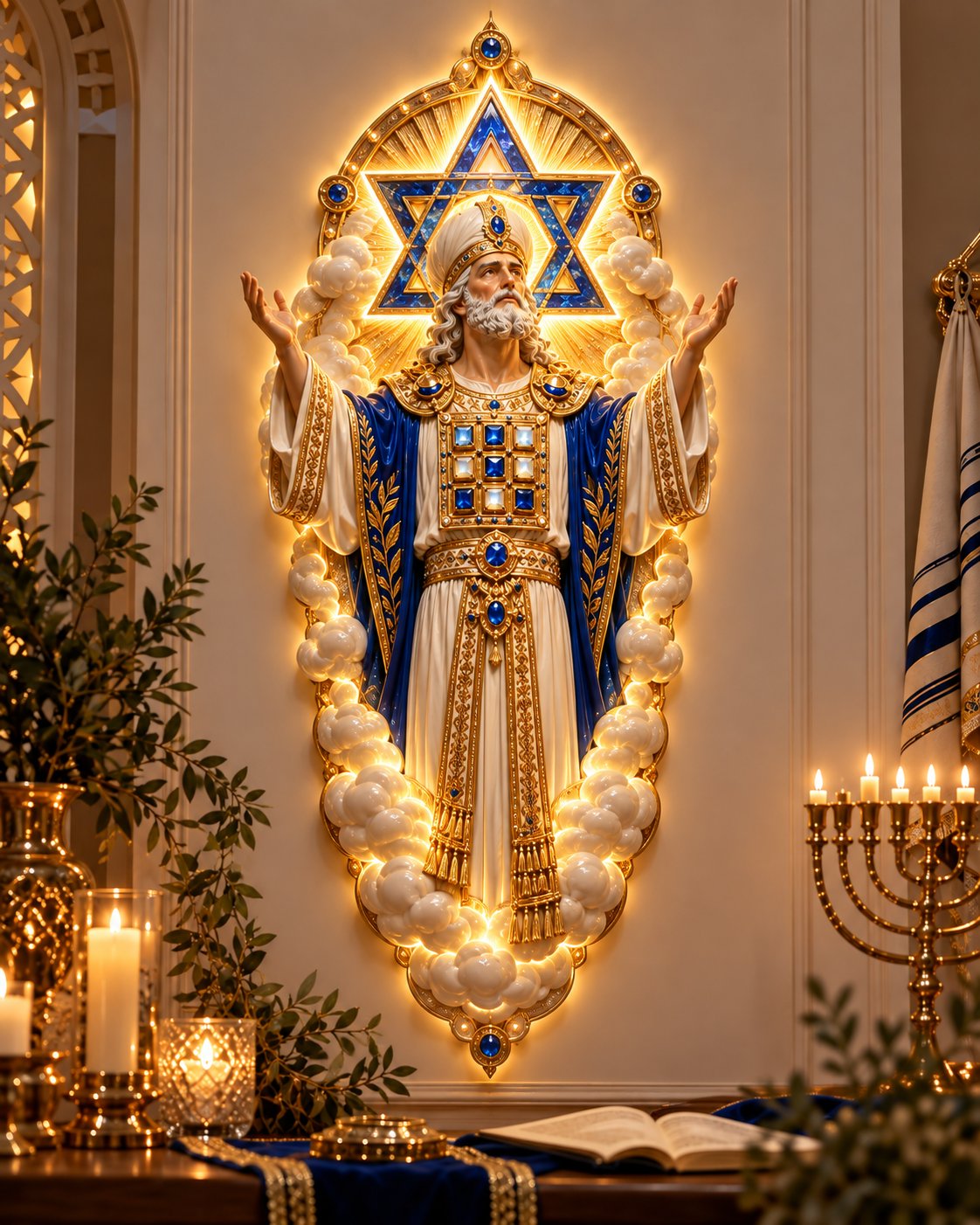 Jewish Heritage Illuminated Wall Art – High Priest Inspired Design