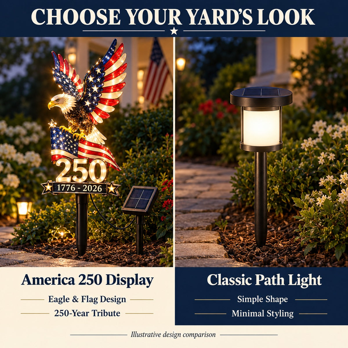 ๐บ๐ธ America 250 Eagle Solar Yard Light โ Patriotic Garden Decor | 1776โ2026 ๐ฆ