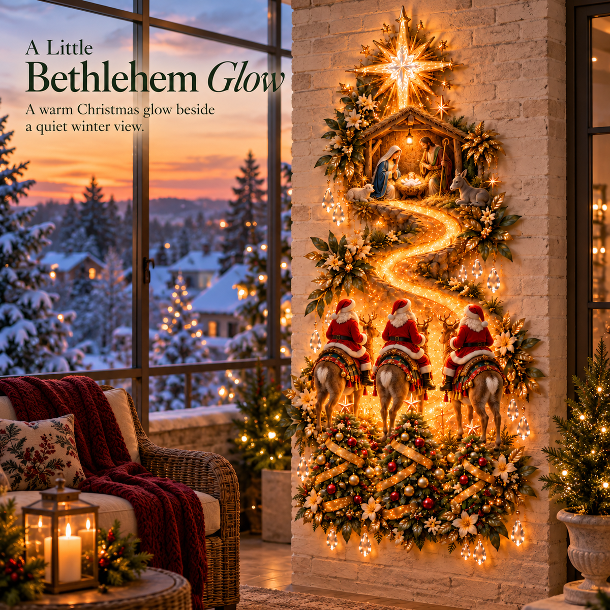 🌟 Journey to Bethlehem – Lighted Christmas Wall Sculpture 🎄