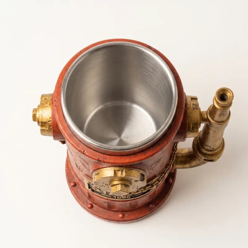 β³ Last Day 49% OFF β π Vintage Fire Hydrant Coffee Mug | Unique Firehouse-Inspired Design With Stainless Steel Liner & Pipe Handle For Firefighters, Collectors & Coffee Lovers β