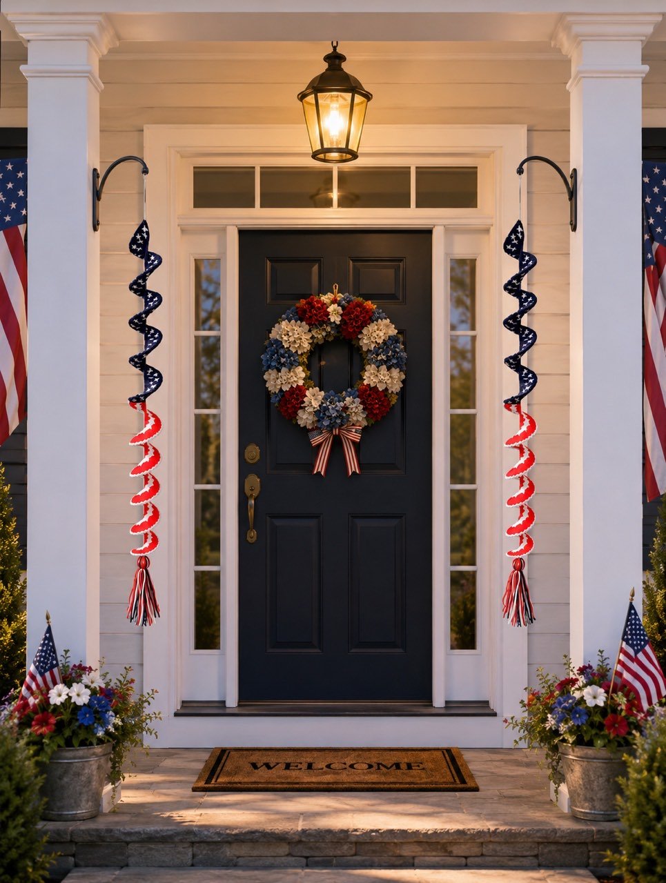 🎊🎐 Handmade Patriotic Spiral Wind Spinner 🧶