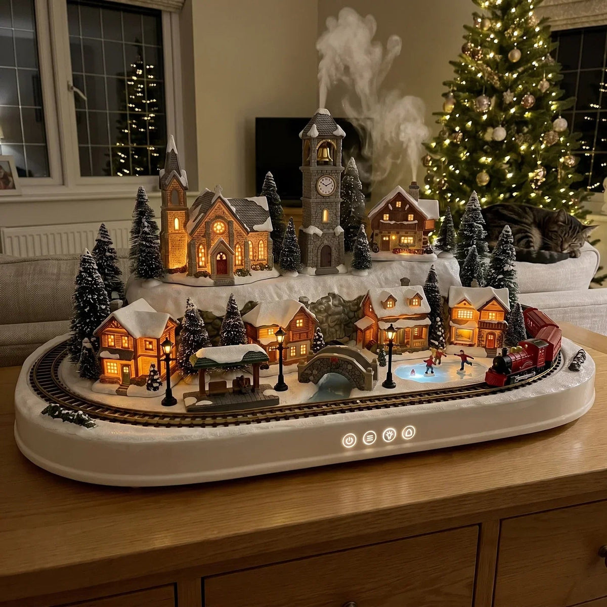 🚂 Christmas Village Aroma Diffuser with Moving Train