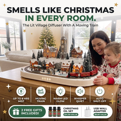 🚂 Christmas Village Aroma Diffuser with Moving Train