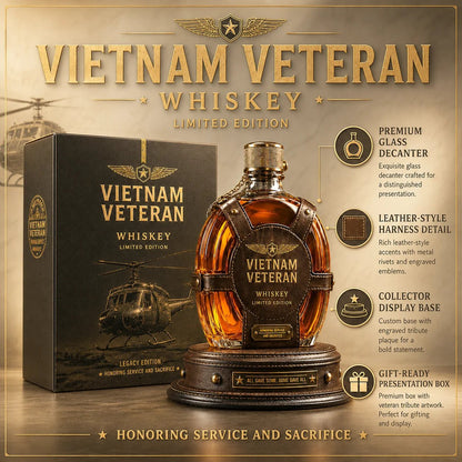 🎖️Vietnam Veteran Tribute Whiskey Decanter Gift Set–💛All Gave Some, Some Gave All
