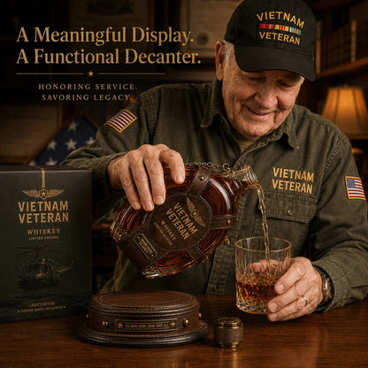 🎖️Vietnam Veteran Tribute Whiskey Decanter Gift Set–💛All Gave Some, Some Gave All