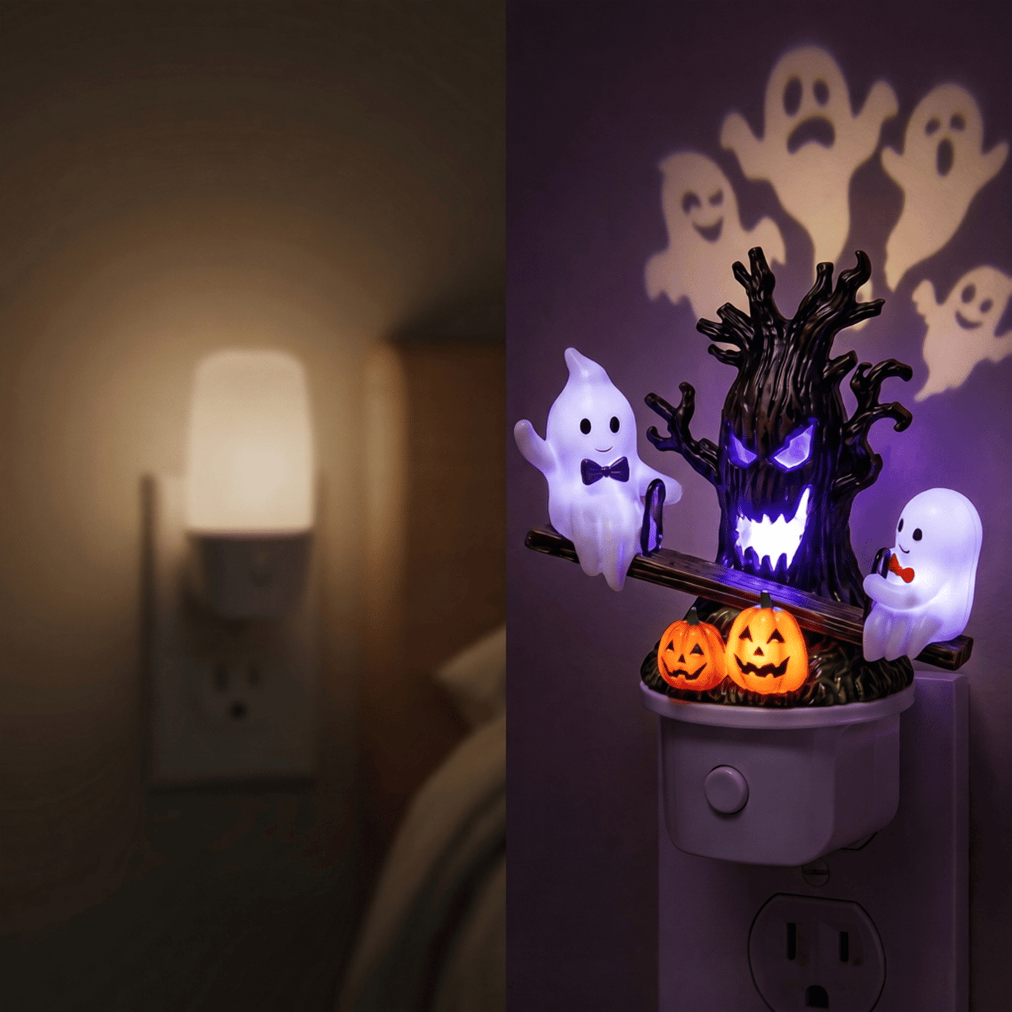 🔥HOT SALE 49% OFF🎃👻Animated Seesaw Ghost Plug In LED Night Light
