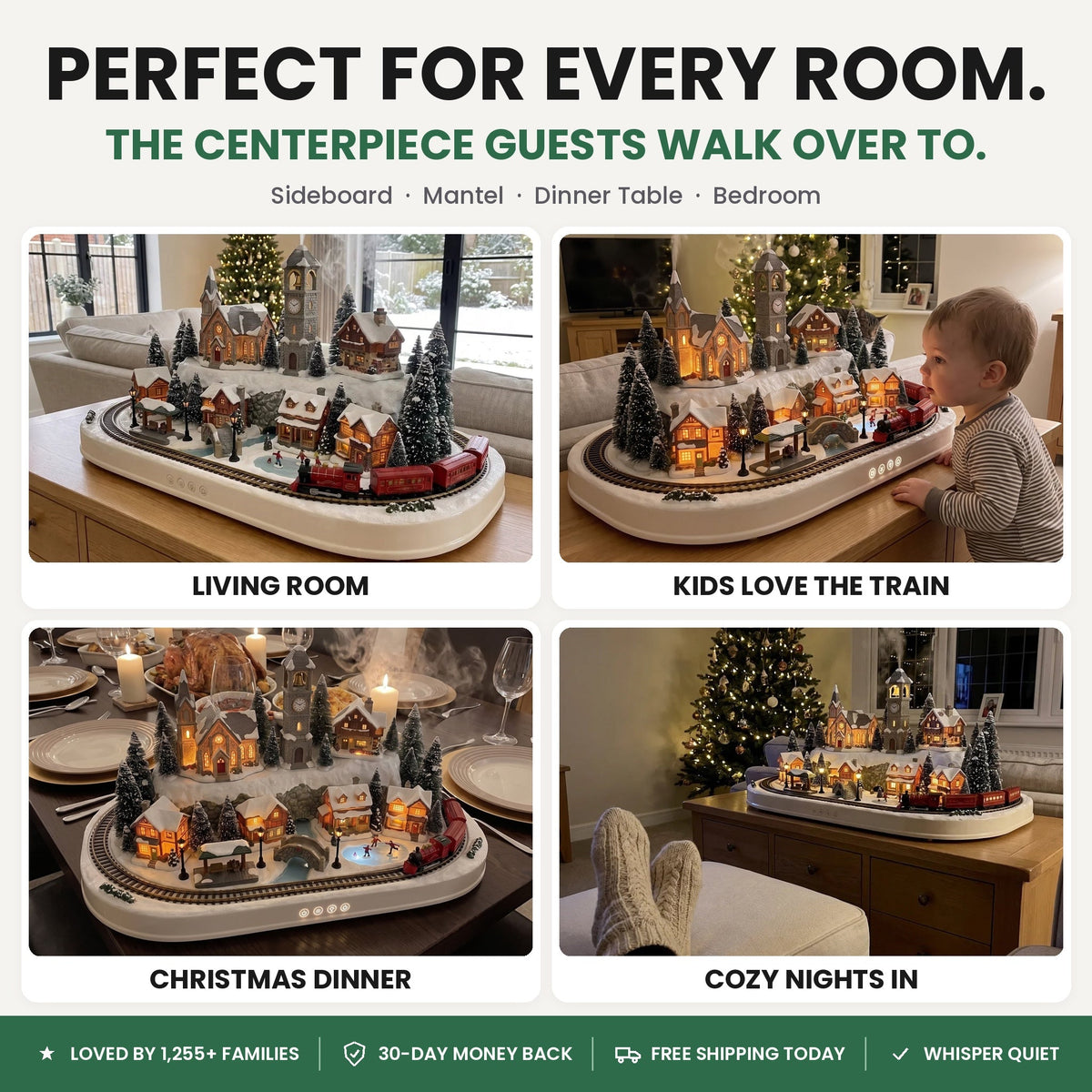🚂 Christmas Village Aroma Diffuser with Moving Train