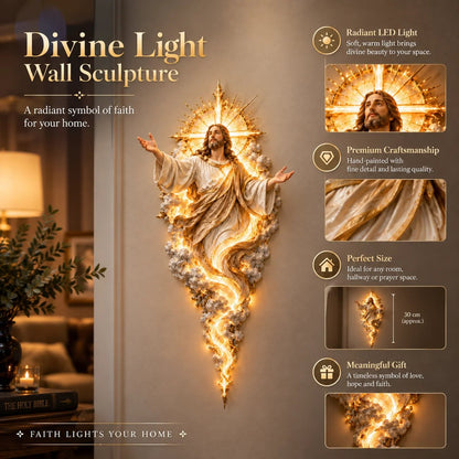 🔥Last Day 49% OFF -  ✝️ Light of the World Jesus Wall Sculpture – A Radiant Symbol of Faith for the Home