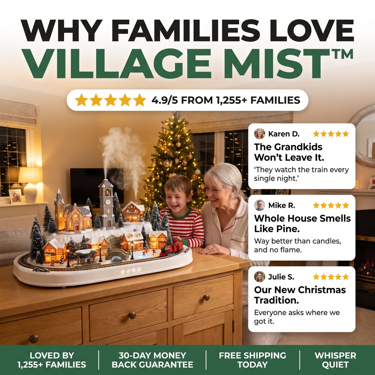 🚂 Christmas Village Aroma Diffuser with Moving Train
