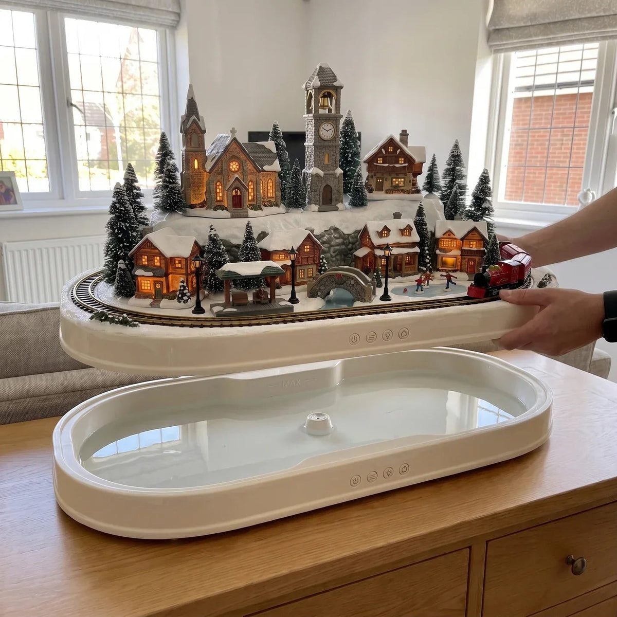 🚂 Christmas Village Aroma Diffuser with Moving Train