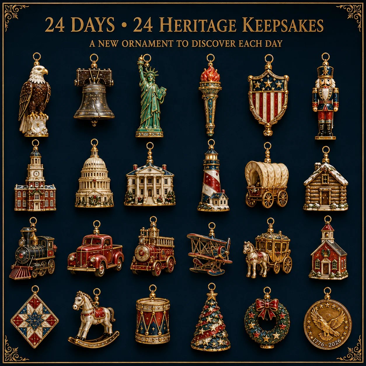 🔥Last 30pcs✨⏰ Limited anniversary edition✨49% OFF!🔥America 250th Anniversary Heritage Christmas Advent Calendar