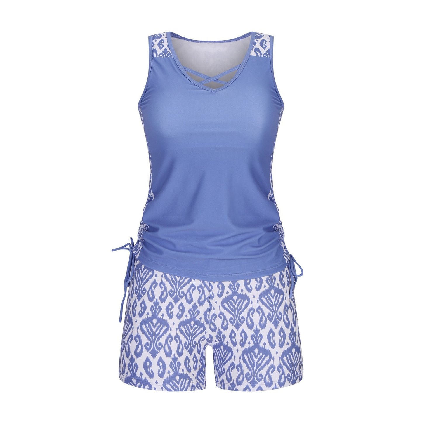 ⏰LAST DAY 60% OFF - Miraclesuit Women's 2-Piece Tummy Control Tankini Set with Built-In Bra – Flattering Boho Swimwear with Shorts🔥 Buy 2 Free Shipping