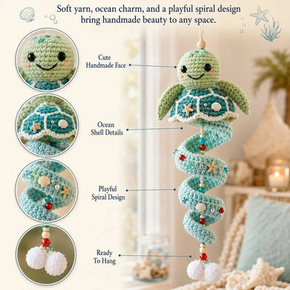 🌊Sea-animal themed crochet hanging kit (spiral) for beginners | Complete kit with all tools and step-by-step guide included💕
