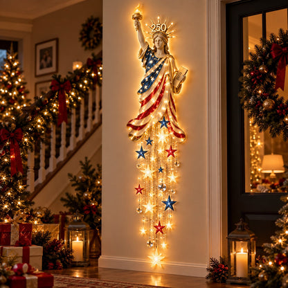 🇺🇸🗽 Liberty 250 Starfall Wall Glow – Patriotic Anniversary Lighted Keepsake