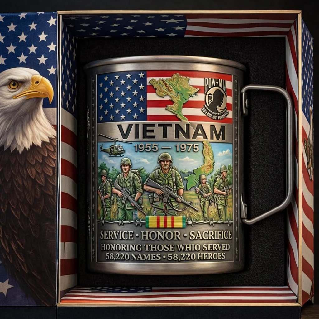 🔥LAST DAY 49% OFF 🎖️Vietnam Veteran Honor Coffee Mug – 1955-1975 Service Tribute