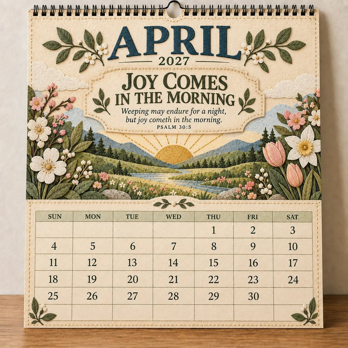 ✝️ 2027 Psalms Wall Calendar | Monthly Scripture &amp; Christian Artwork