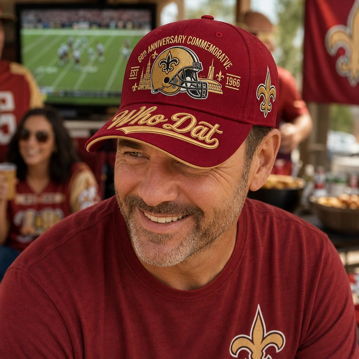 🇺🇸 Last Day Promo: 49% OFF⚜️🏈Who Dat 60th Anniversary Baseball Cap