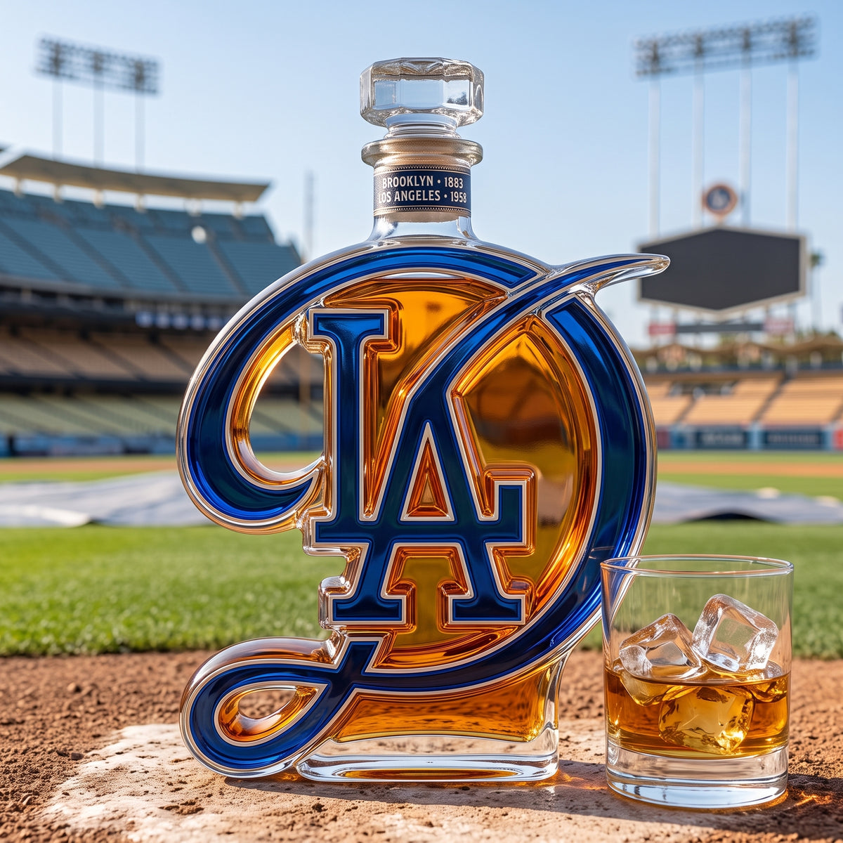 Dodgers Heritage Whiskey Bottle – Brooklyn 1883 · Los Angeles 1958