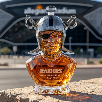 Raiders 65th Anniversary Collector Whiskey Bottle