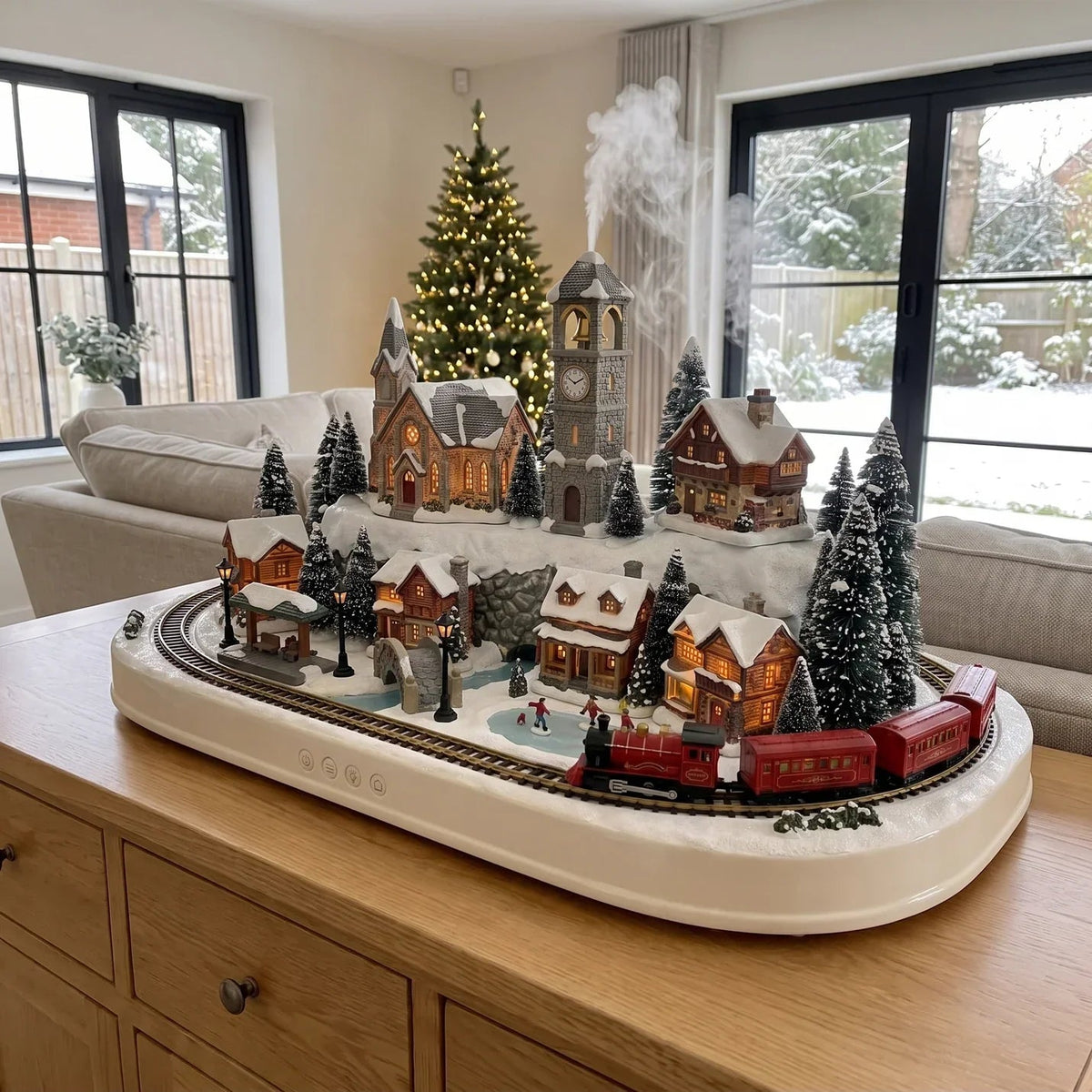 🚂 Christmas Village Aroma Diffuser with Moving Train