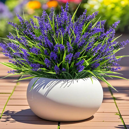 Charming UV Resistant Artificial Lavender - Outdoor & Indoor Plastic Faux Lavender Decor