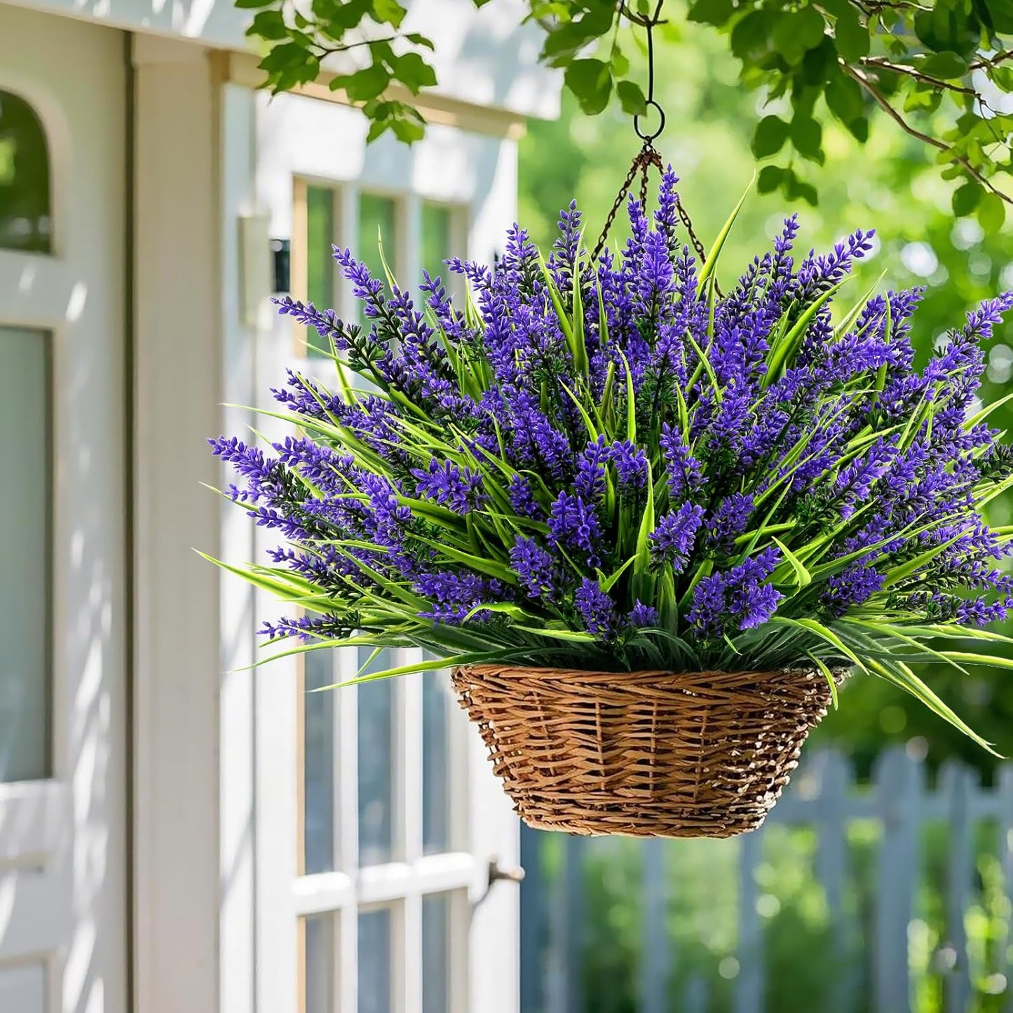 Charming UV Resistant Artificial Lavender - Outdoor & Indoor Plastic Faux Lavender Decor