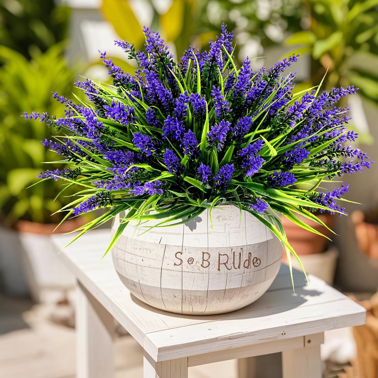Charming UV Resistant Artificial Lavender - Outdoor & Indoor Plastic Faux Lavender Decor