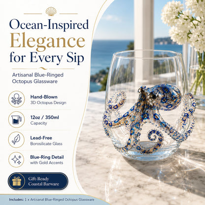 🌊 3D Ocean Animal Artisan Glassware Collection | For Fresher Sips, Sunlight-Catching Details, Coastal Elegance & Elevated Home Bar Vibes ✨