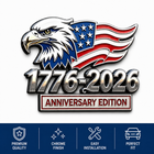 🦅1776–2026 American 250th Anniversary Eagle & Flag Metal Car Emblem