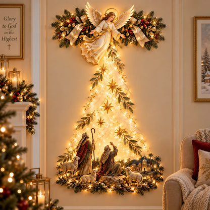 ✨ Christmas Angel Shepherd Wall Art With LED Lights