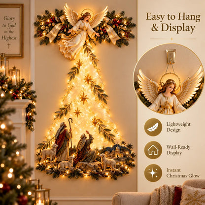 ✨ Christmas Angel Shepherd Wall Art With LED Lights