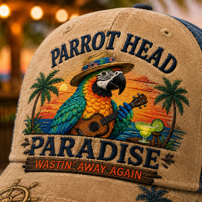 🦜Wastin’ Away Again Parrot Head Hat for Jimmy Buffett Fans 🏝️Parrot Head Paradise Cap