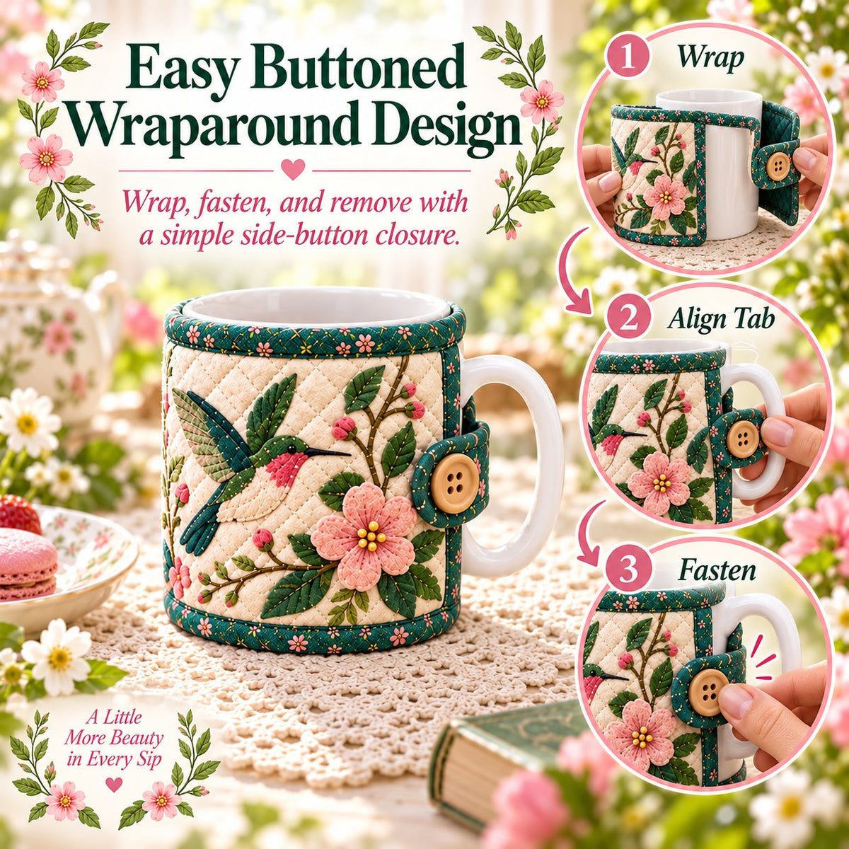 ✨🌸Garden Quilted Mug Cozy DIY Kit