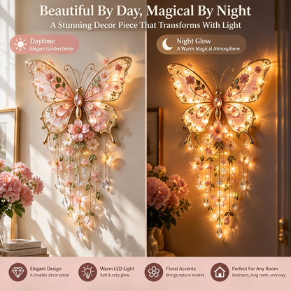 ✨ Winged Garden Light – Enchanting Floral Wall Decor ✨