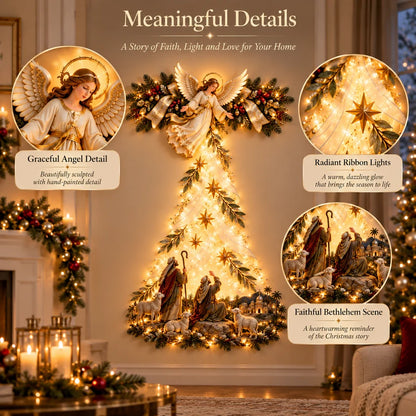 ✨ Christmas Angel Shepherd Wall Art With LED Lights
