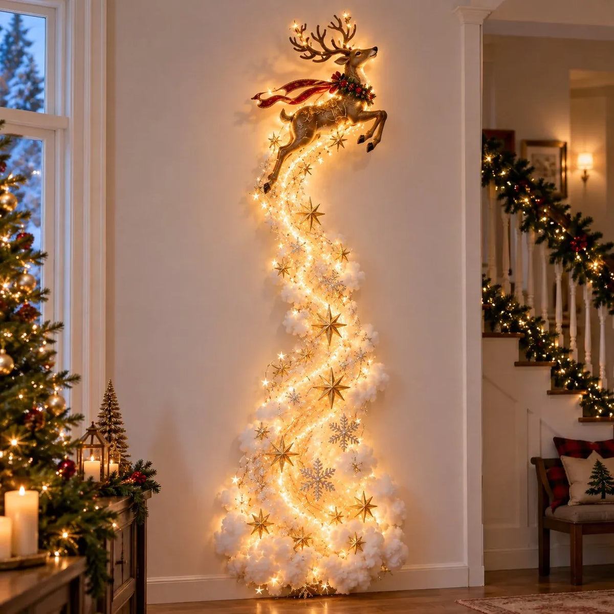 🔥🎁🐦 Cardinal Blessing Cascade Wall Light – Glowing Red Bird & Starlight Wall Décor