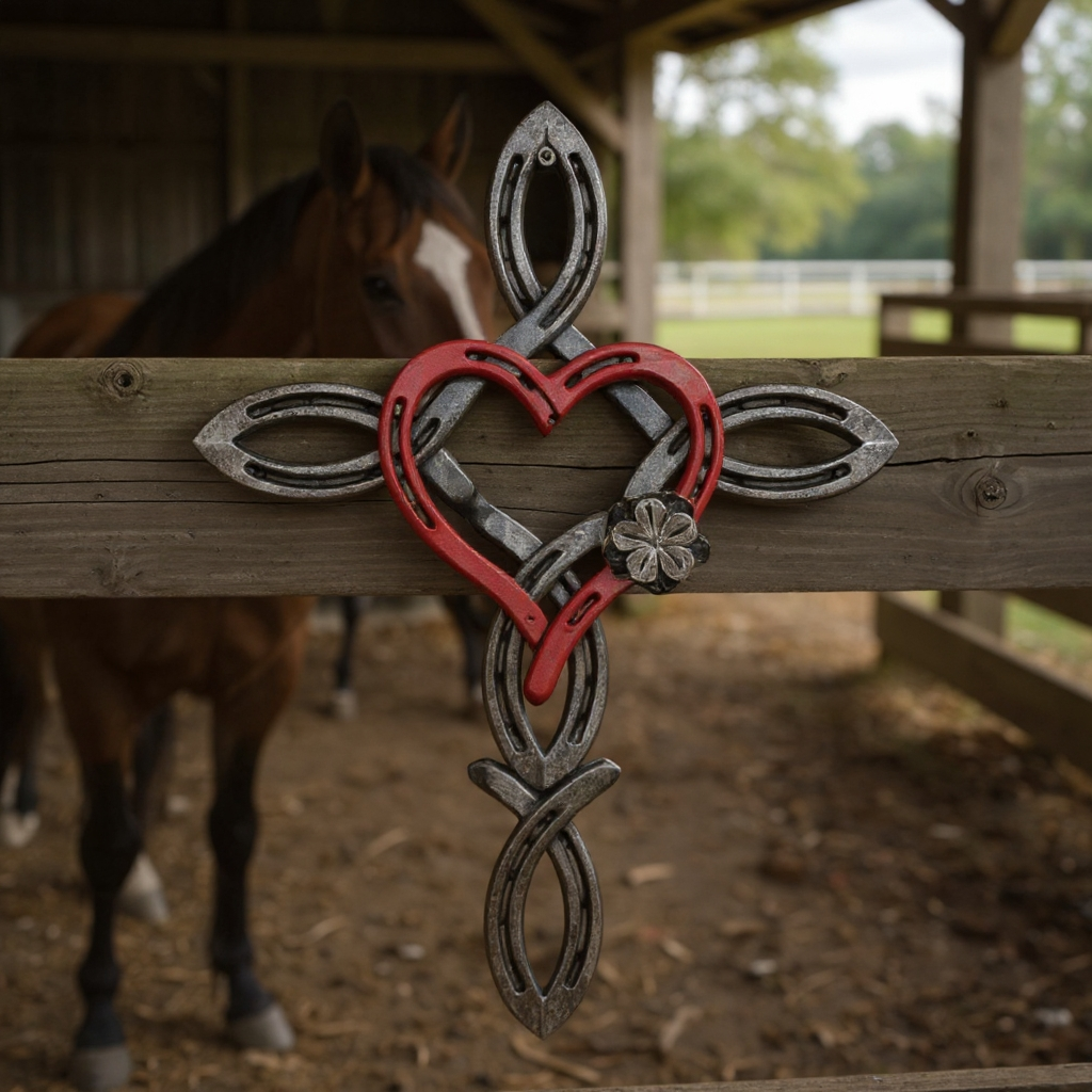 -Blessed Horseshoe Cross with Heart A Symbol of Faith, Protection, and Love That Endures(𝑱𝒐𝒓𝒅𝒂𝒏 𝑴𝒂𝒚𝒏𝒂𝒓𝒅 𝑯𝒂𝒏𝒅𝒎𝒂𝒅𝒆®)