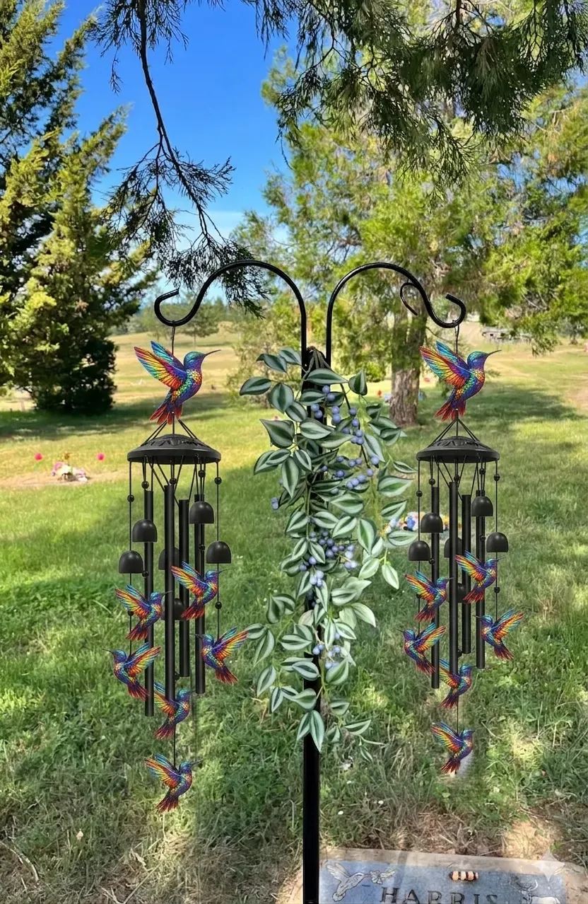 🔥Limited 60% OFF🔥-🐦Vintage Colorful Hummingbird Wind Chime with Metal Tubes and Bells