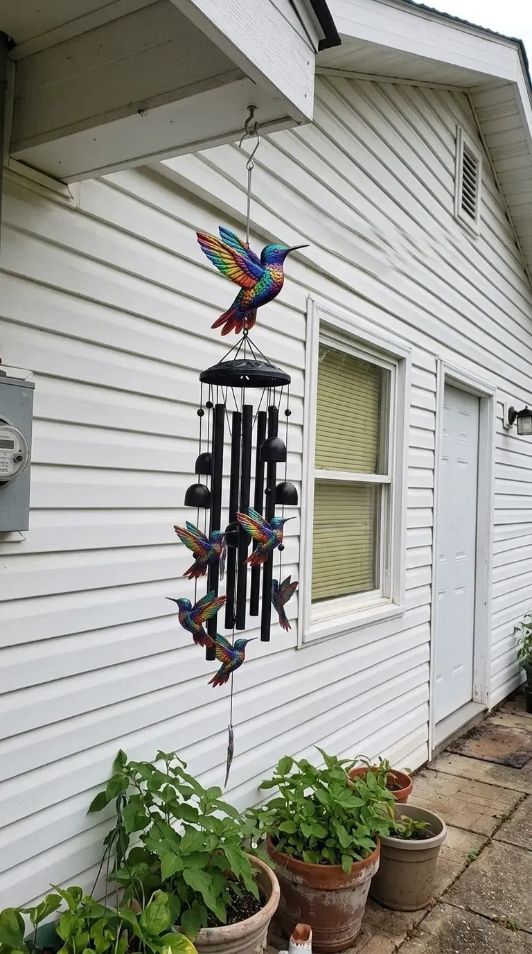 🔥Limited 60% OFF🔥-🐦Vintage Colorful Hummingbird Wind Chime with Metal Tubes and Bells