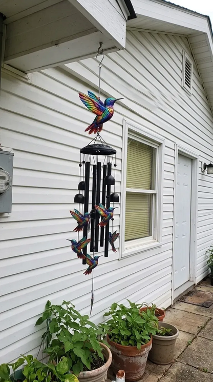 🔥Limited 60% OFF🔥-🐦Vintage Colorful Hummingbird Wind Chime with Metal Tubes and Bells