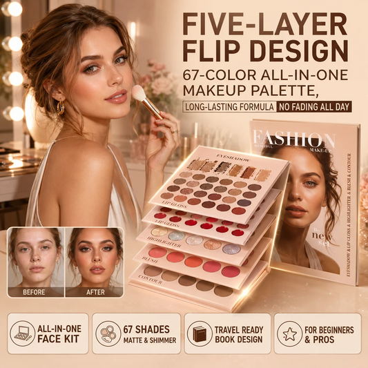 📚 5-TIER “BOOK-STYLE” ALL-IN-ONE MAKEUP PALETTE (67 SHADES) 💄✨