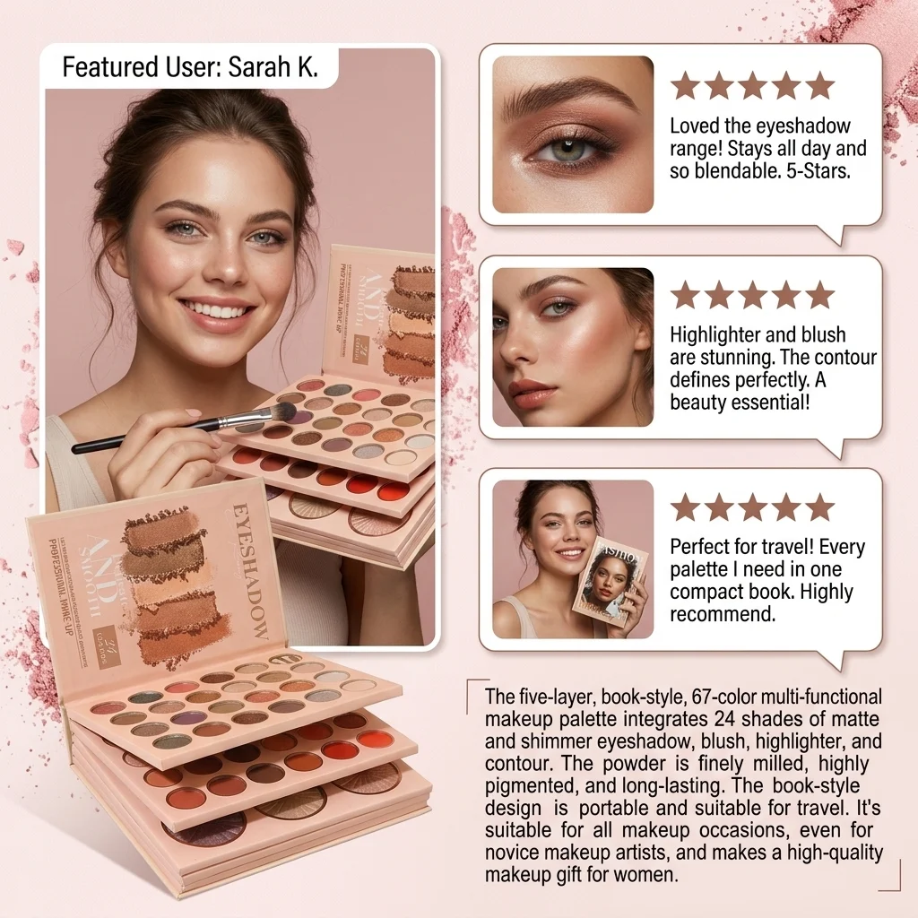 📚 5-TIER “BOOK-STYLE” ALL-IN-ONE MAKEUP PALETTE (67 SHADES) 💄✨