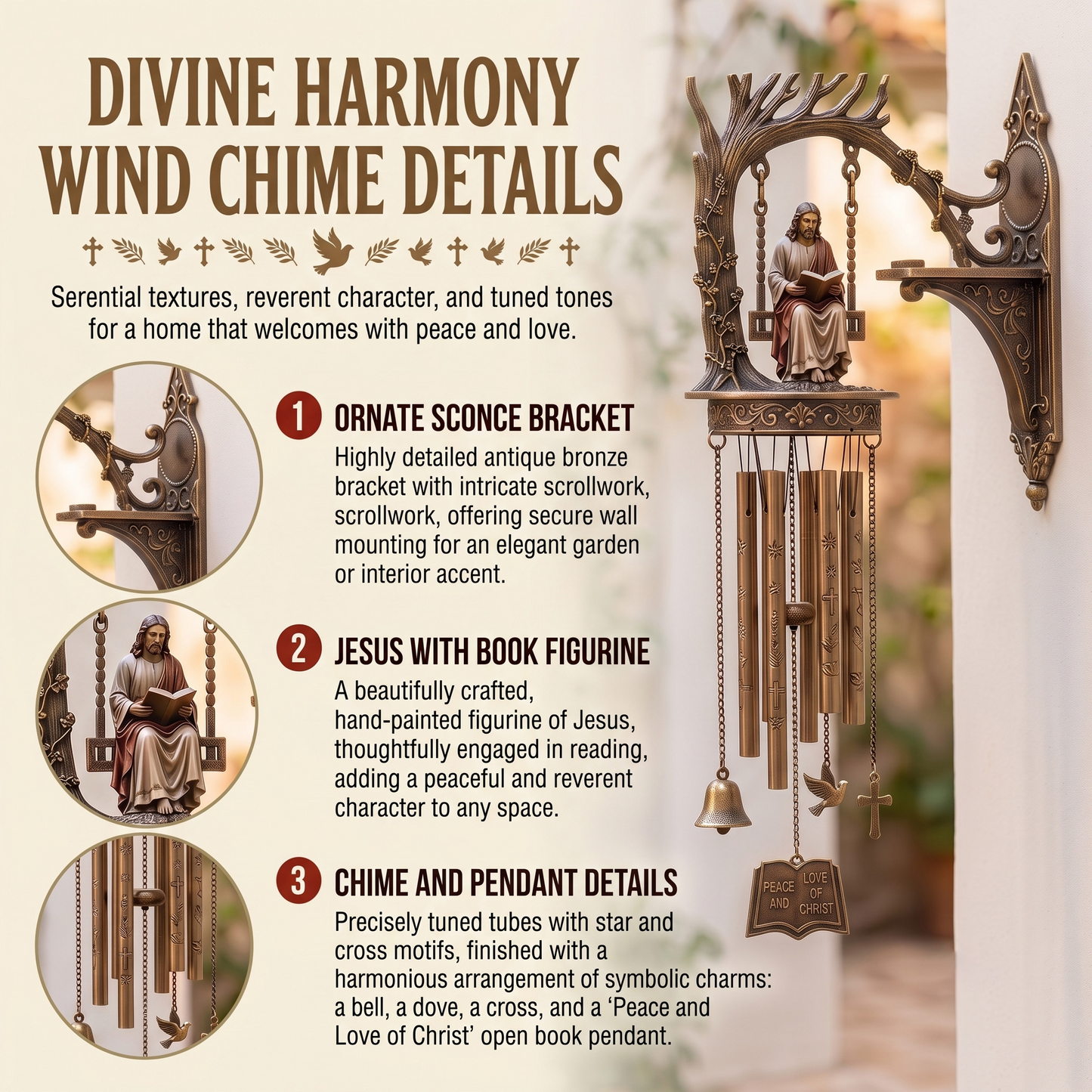 "Divine Harmony" Faith-Inspired Wind Chime